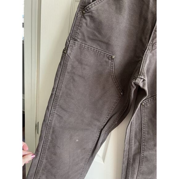 CARHARTT Loose Straight Washed Duck Double-Front Dungaree Cargo Jeans 28x32 - Picture 4 of 13